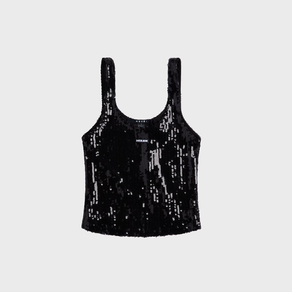 Ksubi Chloe Nude Spark Tank Top - Black Spark