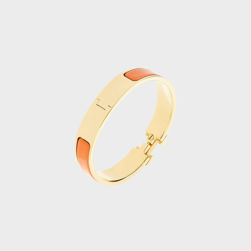 WGACA Hermes Clic Clac Narrow Bracelet - Orange / Gold