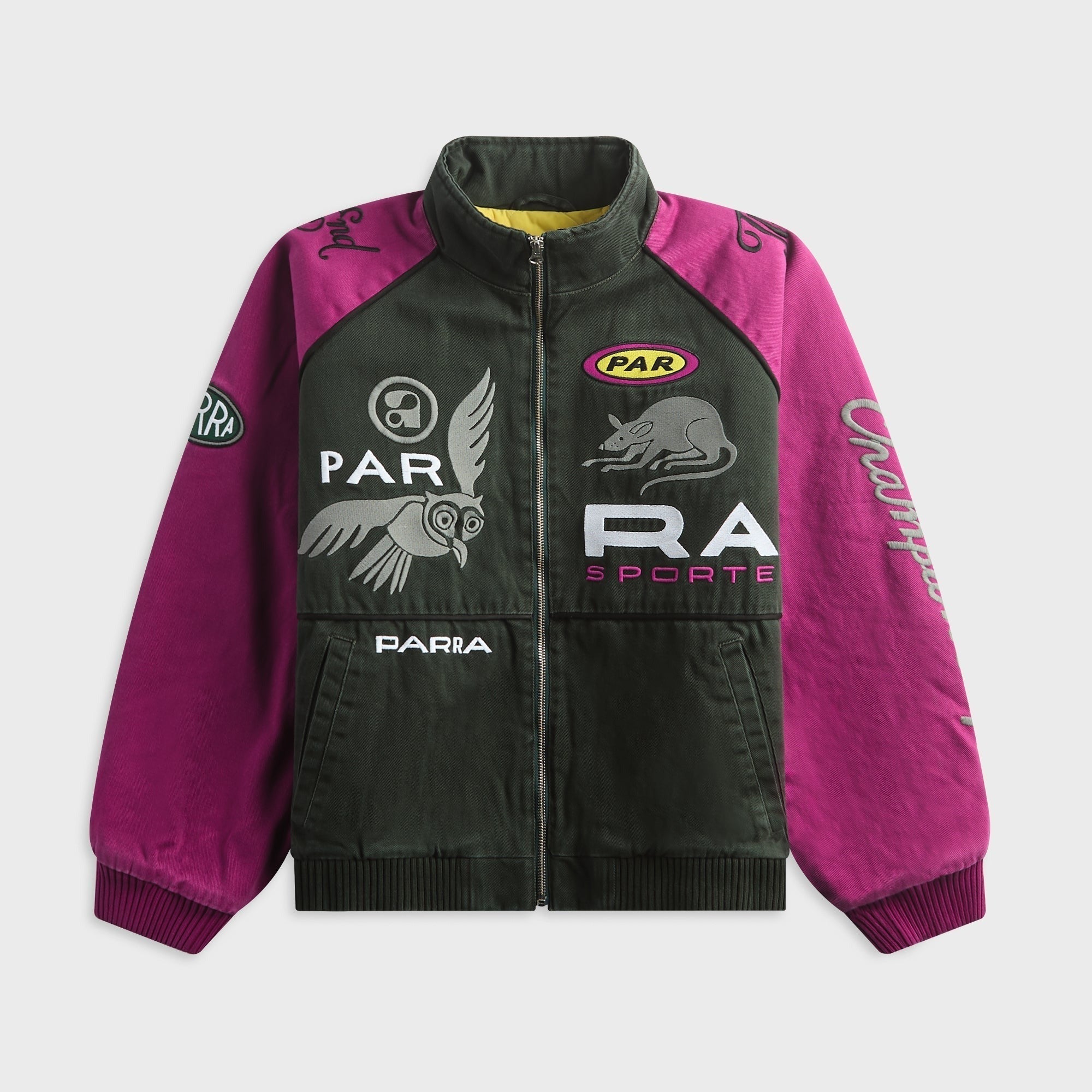 by Parra Owl Meets Rat Racing Jacket - Purple / Pink