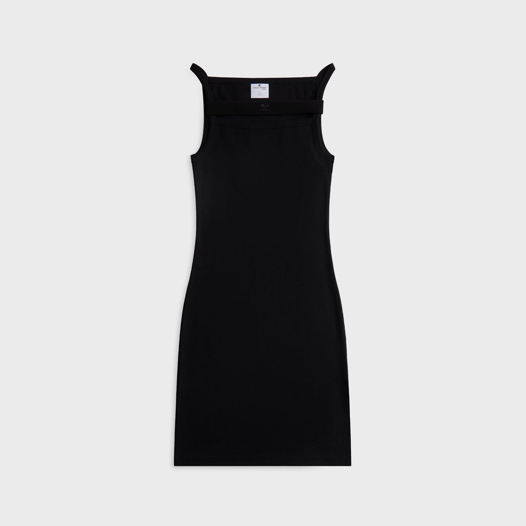 Courrèges 90's Rib Strap Dress - Black