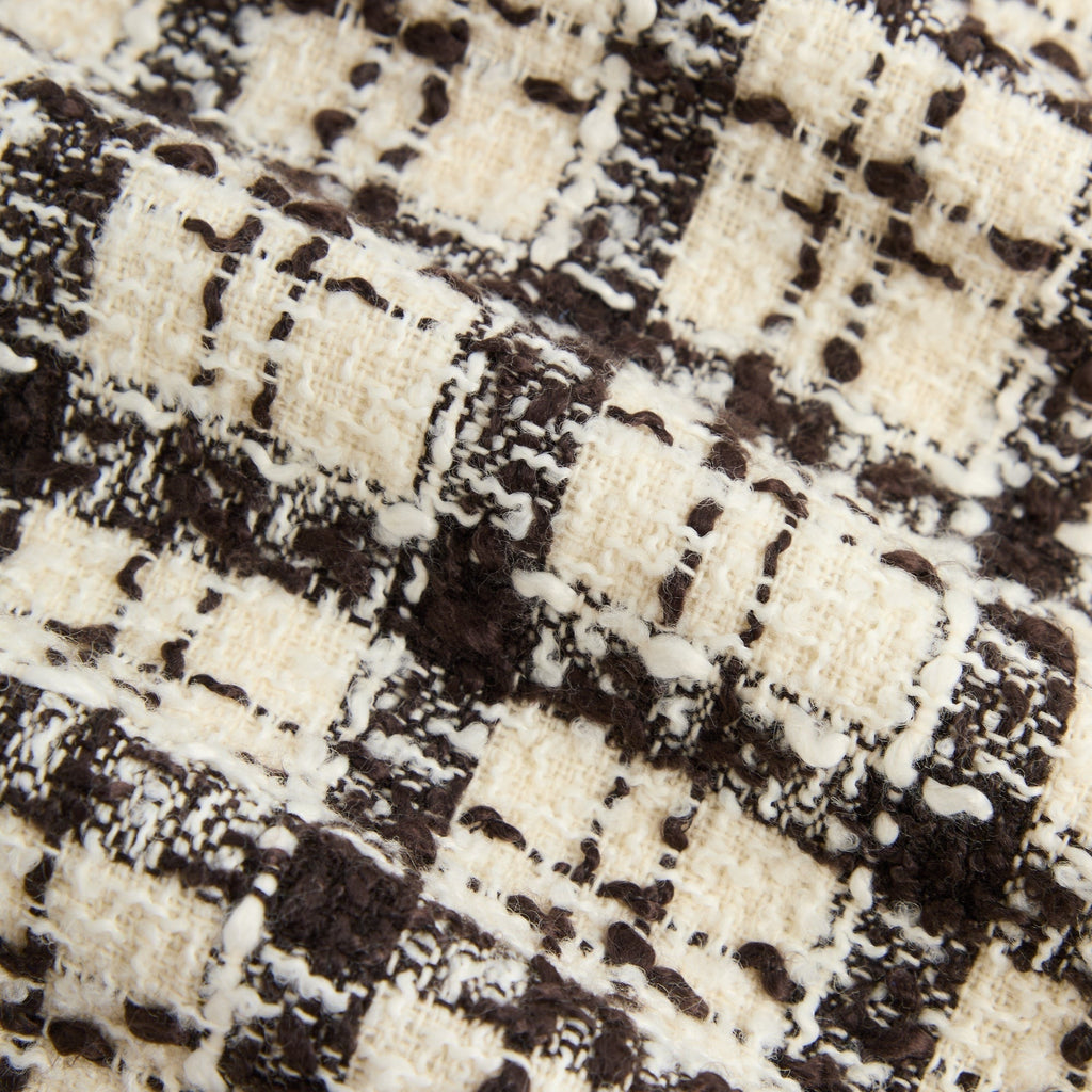 Kith Boucle Plaid Boxy Collared Overshirt - Sandrift