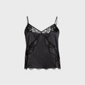 Fleur du Mal Juliet Lace Silk Cami Top - Black