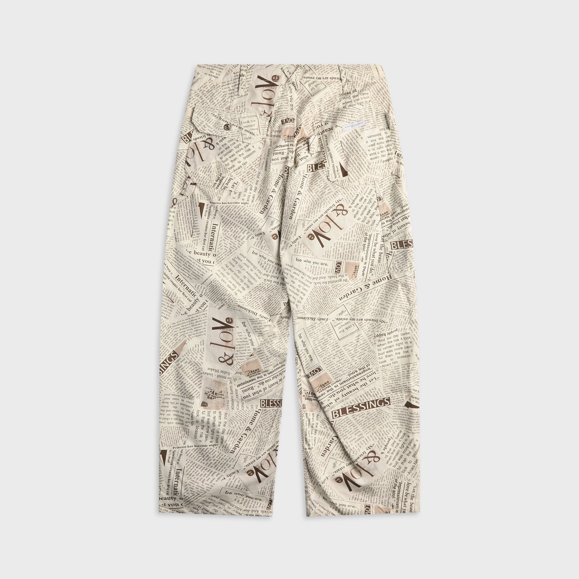 Engineered Garments Cotton Newspaper Print Canvas Painter Pant - White