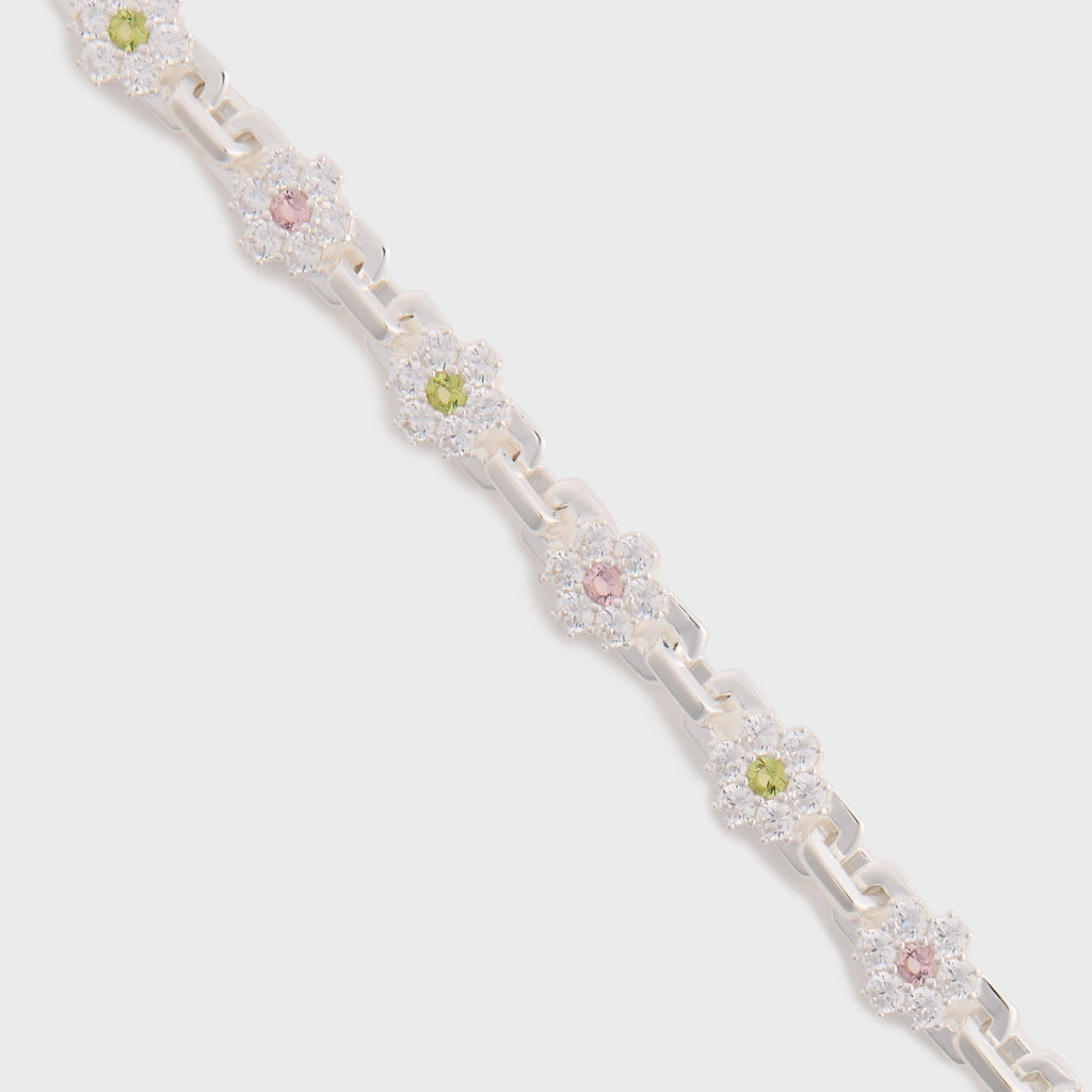 Hatton Labs Daisy Bracelet - Sterling Silver / White / Pink