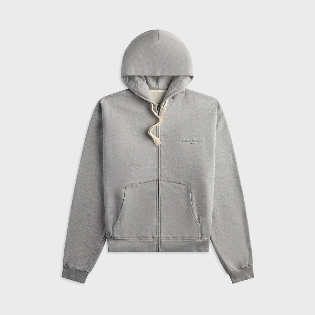 Maison Margiela Zipped Hooded Sweatshirt - Grey Melange