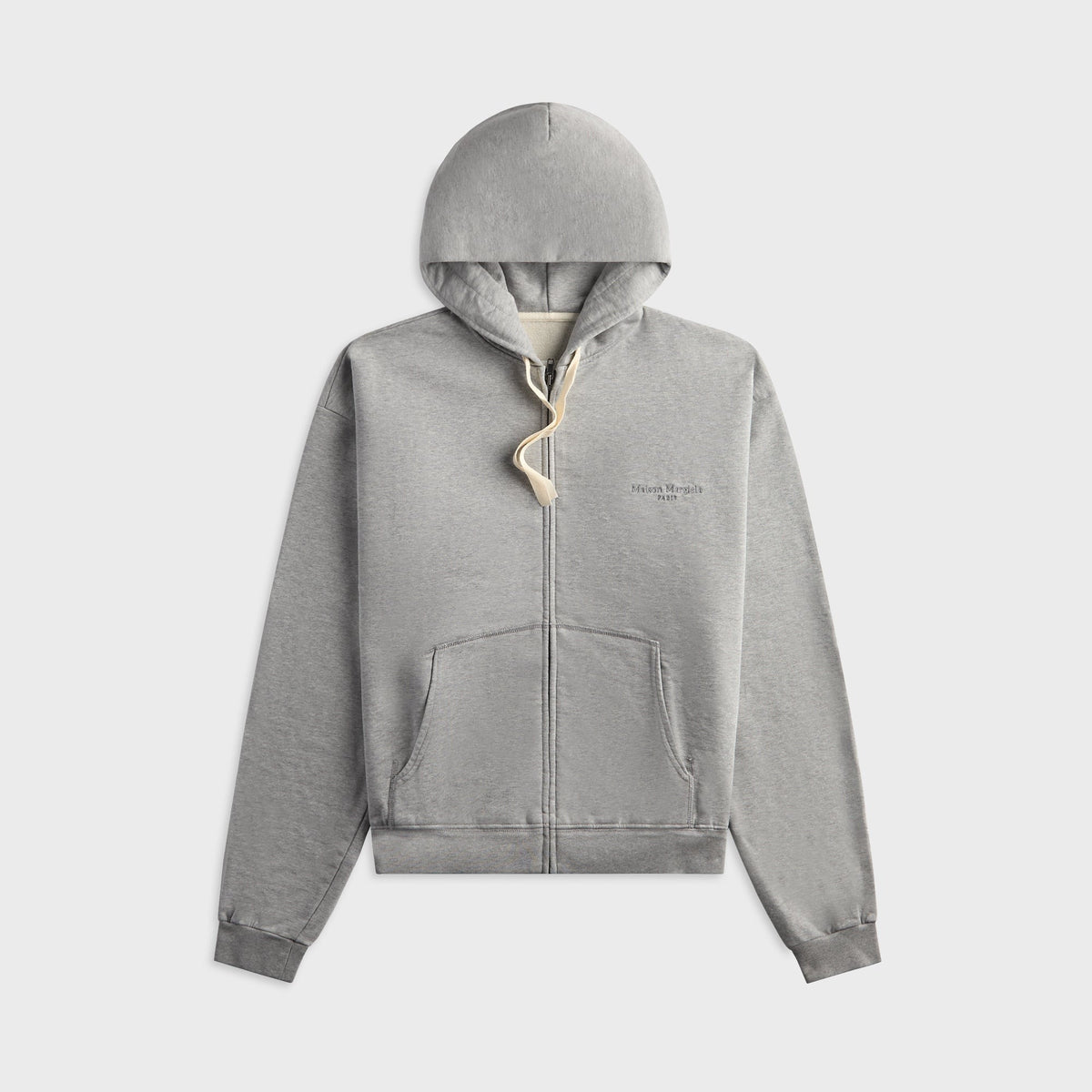 Maison Margiela Zipped Hooded Sweatshirt - Grey Melange