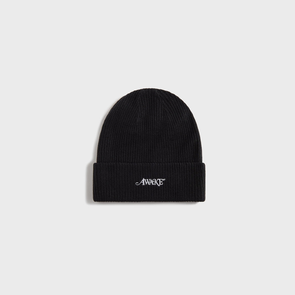 Awake NY Loose Gauge Knit Beanie - Black