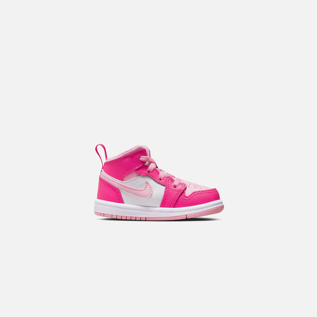 Nike TD Air Jordan 1 Mid - White / Med Soft Pink / Fierce Pink