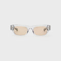 Flatlist Frankie Sunglasses - Clear Crystal Olive Horn / Peach