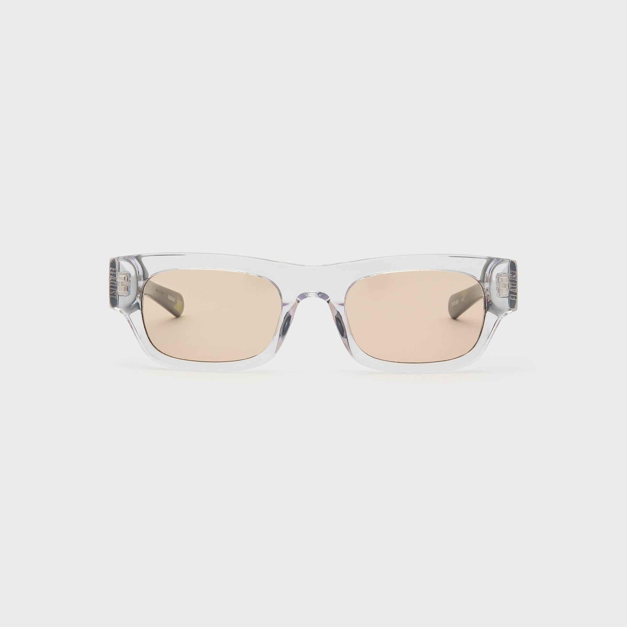Flatlist Frankie Sunglasses - Clear Crystal Olive Horn / Peach
