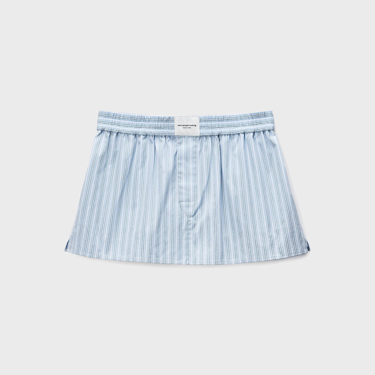 Alexander Wang Mid-Rise Mini Boxer Skort - Light Blue Stripe