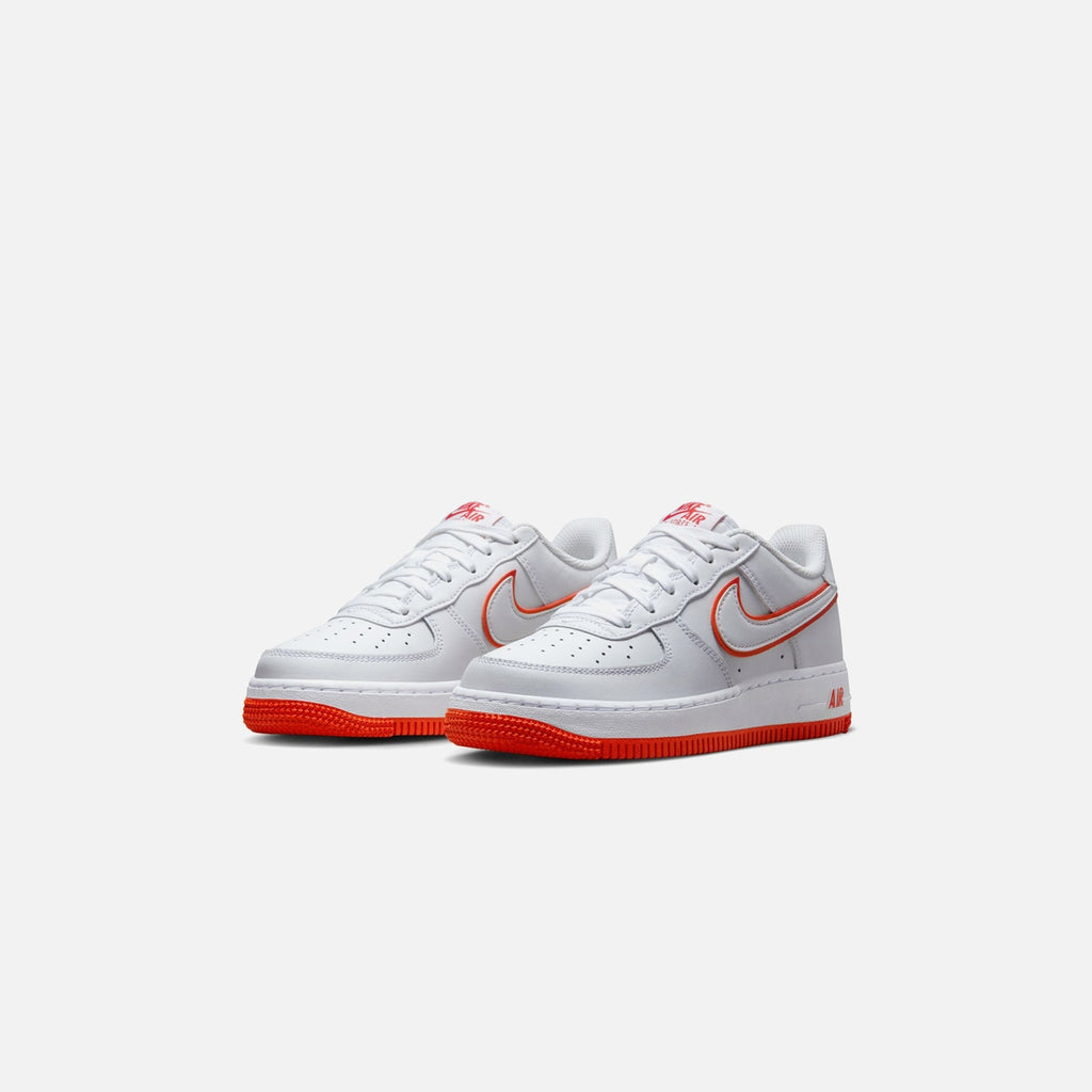 Nike GS Air Force 1 - White / White / Picante Red