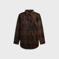 Engineered Garments Cotton Flannel Plaid Work Shirt - Brown / Black Plaid