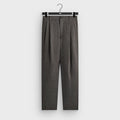 &Kin Textured Linen Flax Brynn Pleated Pant - Black Melange