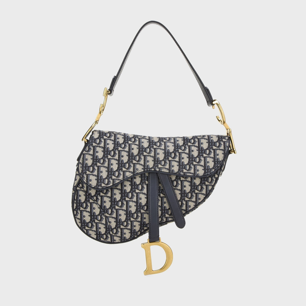 WGACA Dior Navy Trotter Saddle Bag - Navy