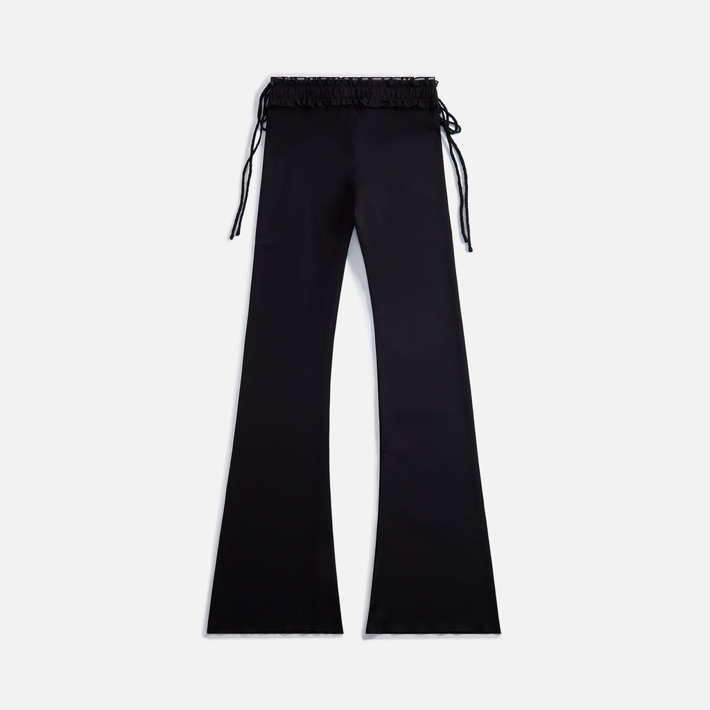 GUIZIO Ruched Side Tie Stretch Pant - Black