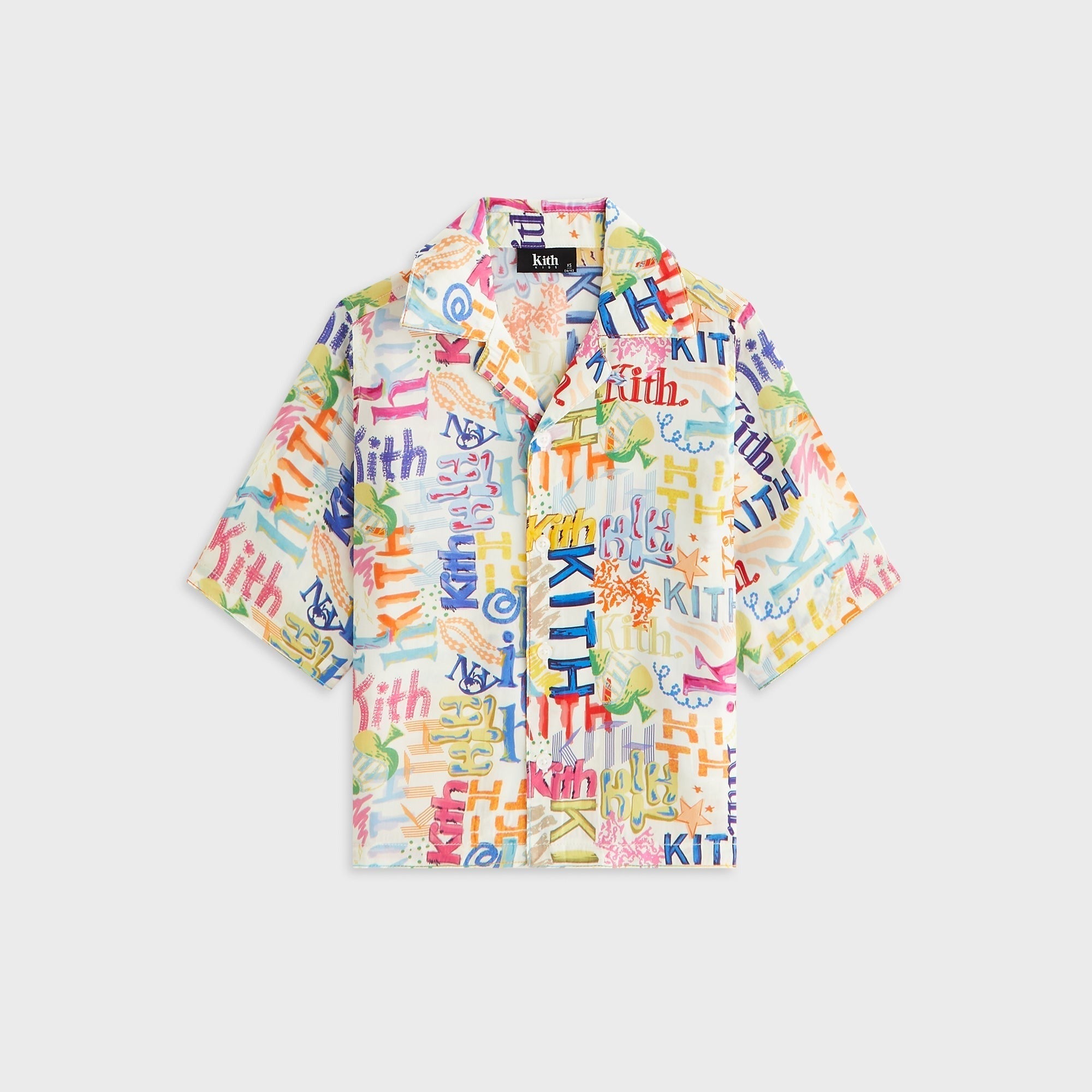 Kith Kids Thompson Camp Sketched Monogram Shirt - Silk