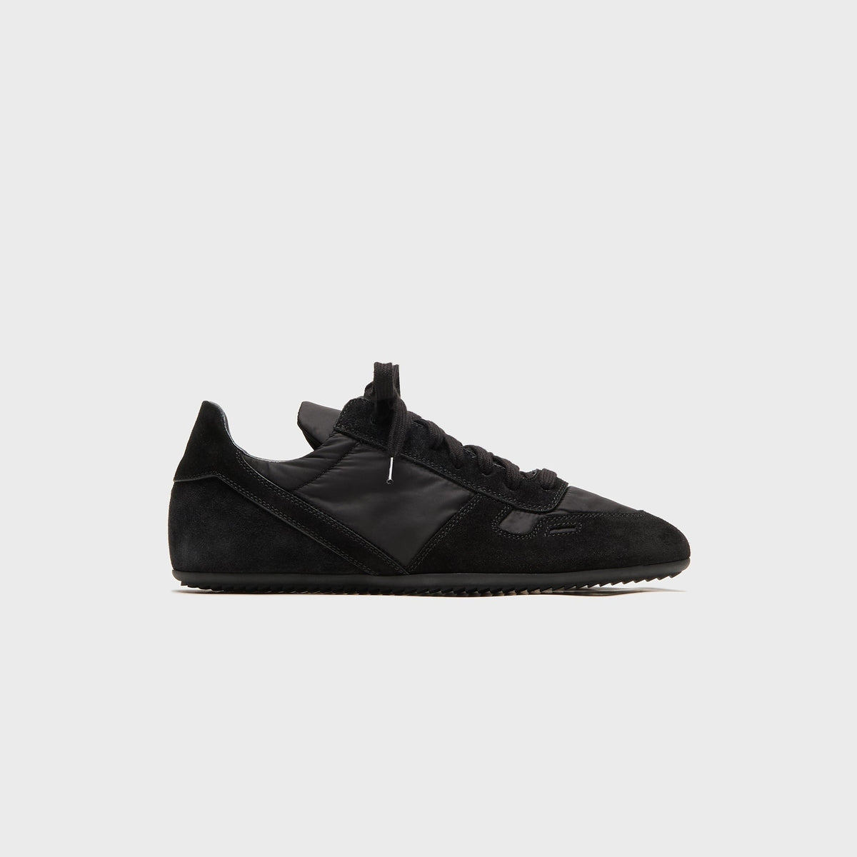Rick Owens Minimal Suede Trimmed Sneaks - Black / Black / Black