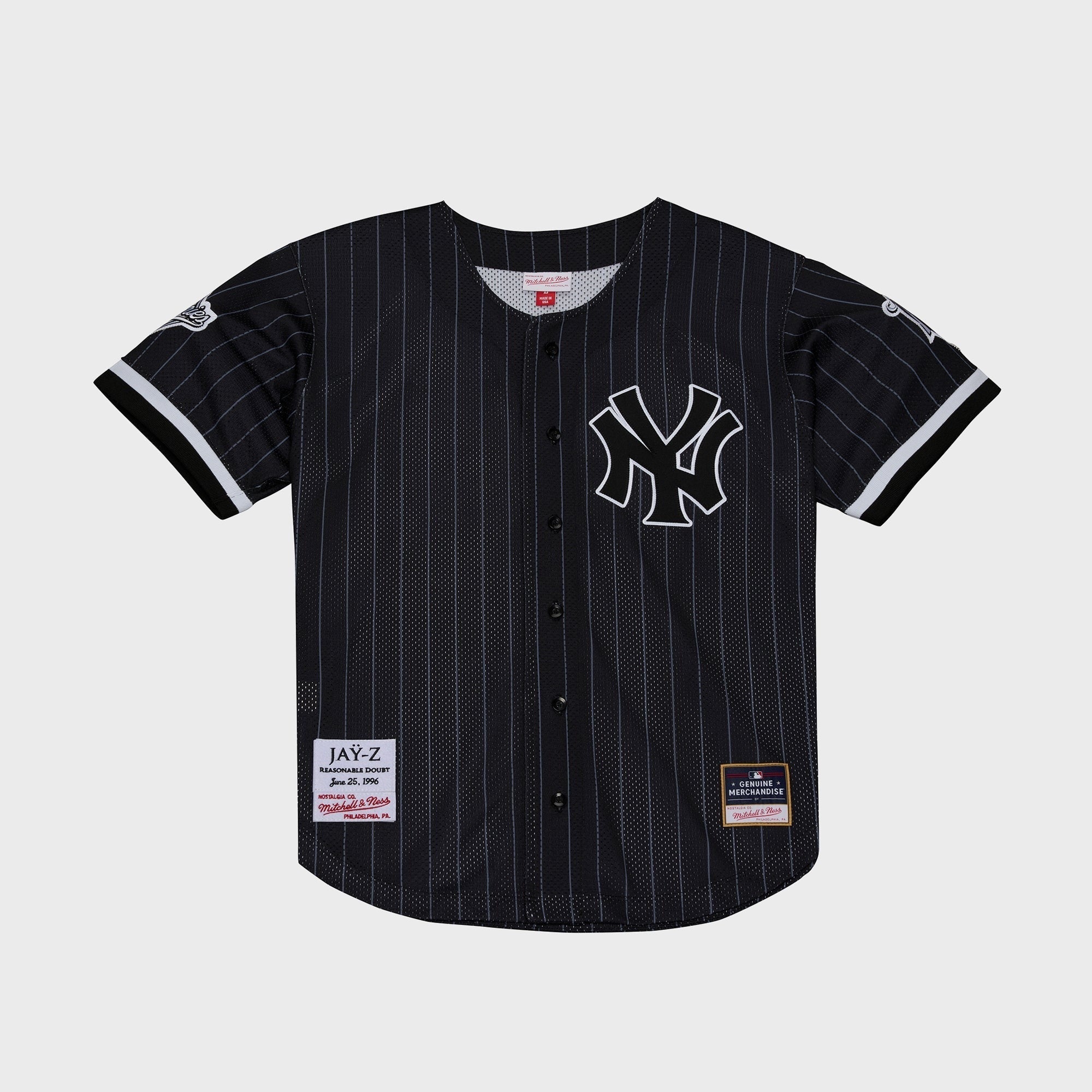 Mitchell & Ness x Jay-Z Reasonable Doubt x New York Yankees Mesh Baseball Jersey - Black