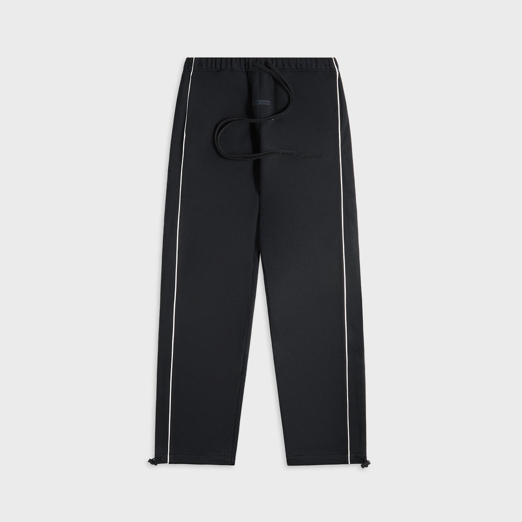 Essentials Relaxed Fleece Sweatpant With Piping - Jet Black / Cloud White