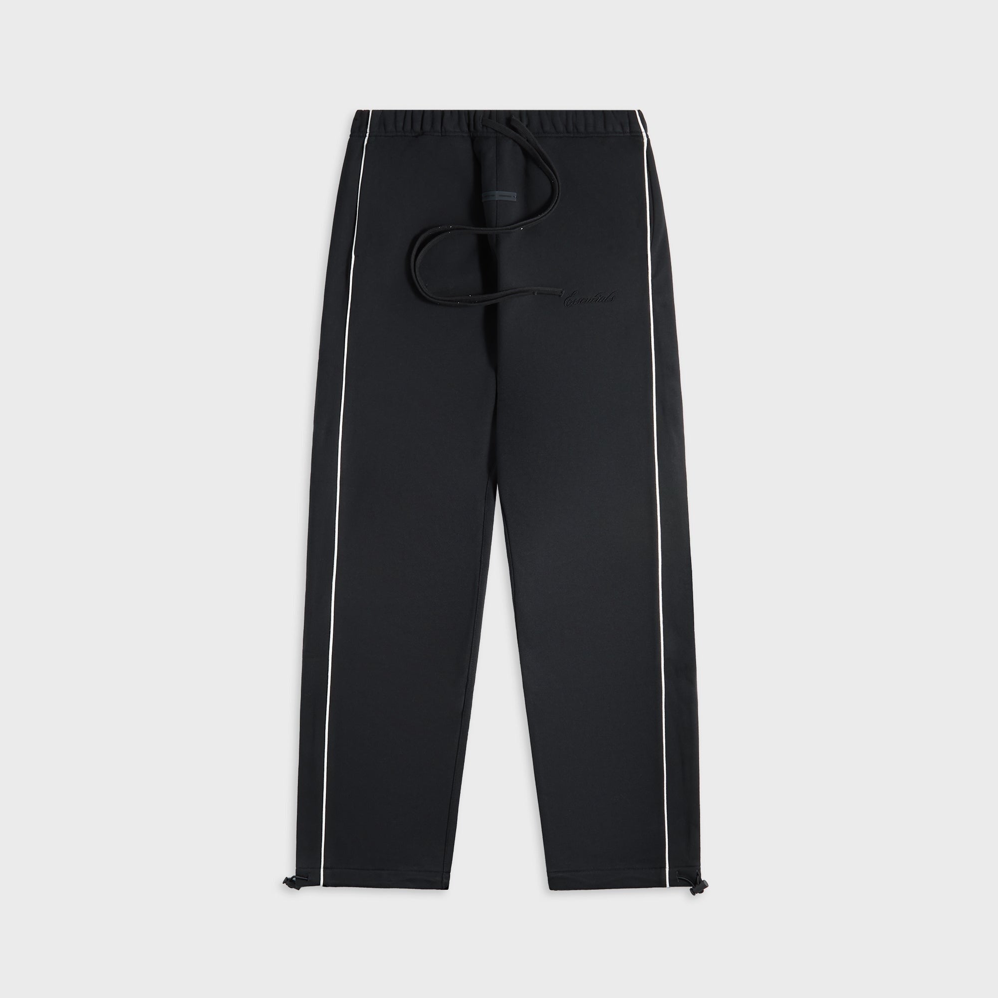 Essentials Relaxed Fleece Sweatpant With Piping - Jet Black / Cloud White