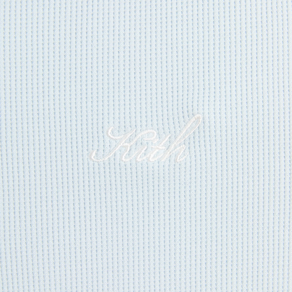 Kith Micro Waffle Drew Polo - Light Indigo