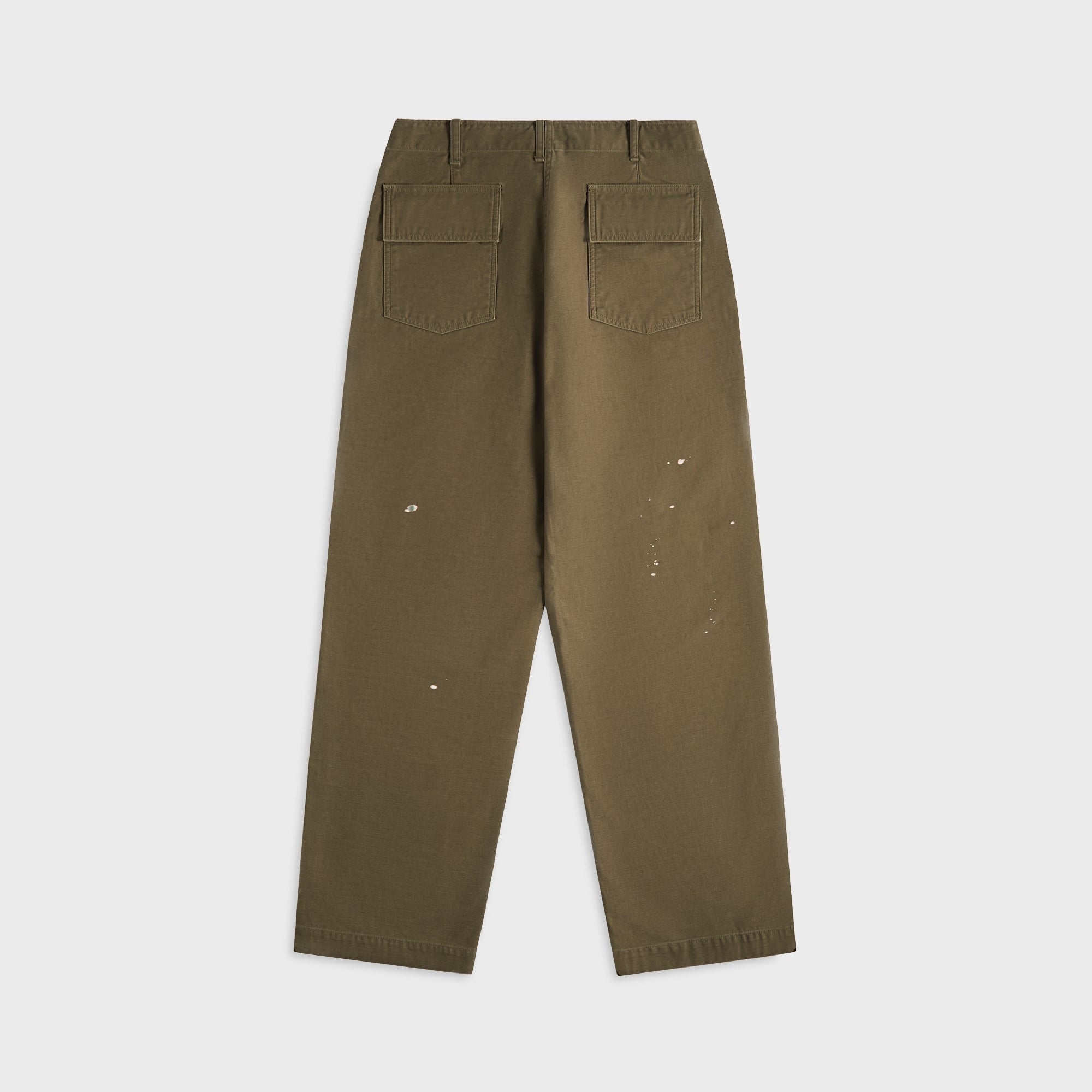 Auralee Washed Baggy Satin Bleached Baker Pants - Khaki Brown