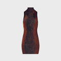 Jean Paul Gaultier Mesh High Neck Short Dress - Printed Python