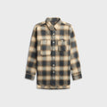 Engineered Garments Cotton Heavy Shadow Plaid Flannel Work Shirt - Khaki