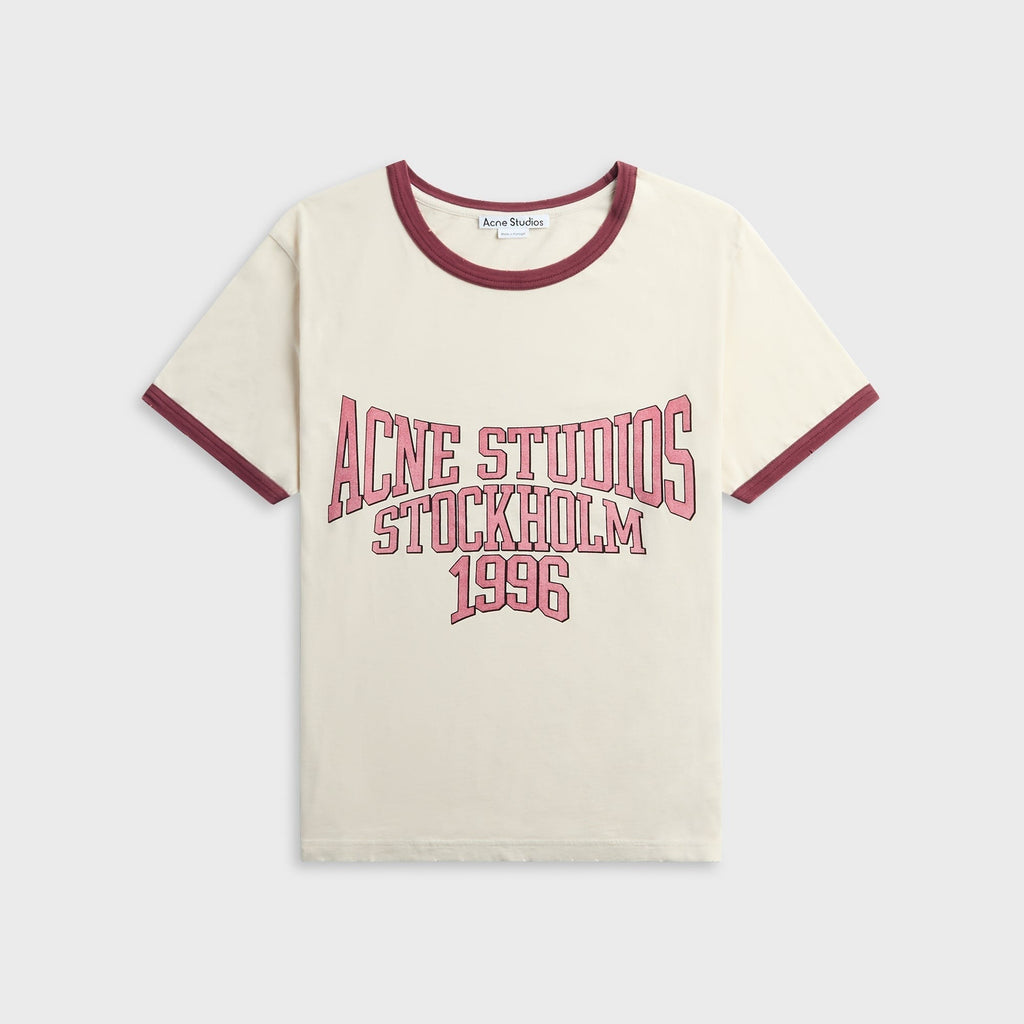 Acne Studios Graphic Tee - Off White / Burgundy