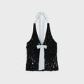 Sandy Liang Hydra Top - Black Sparkles