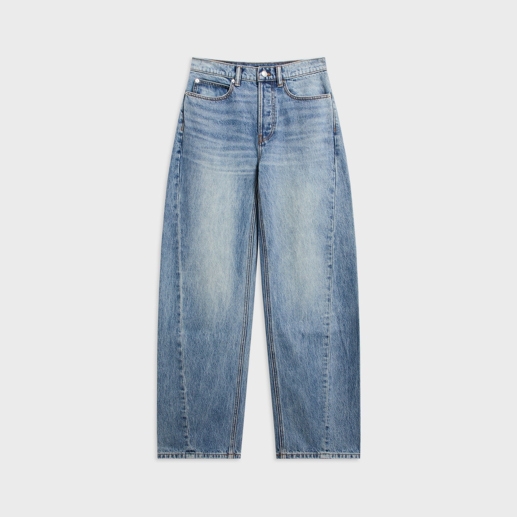 Alexander Wang Logo Shadow Pocket Float Mid-Rise Relaxed Jean - Authentic Light Indigo