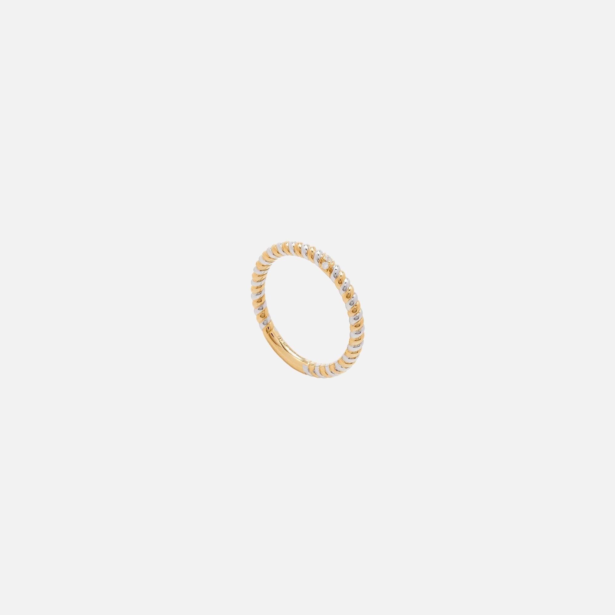 Yvonne Leon Alliance Mini Twist Ring - Gold / White