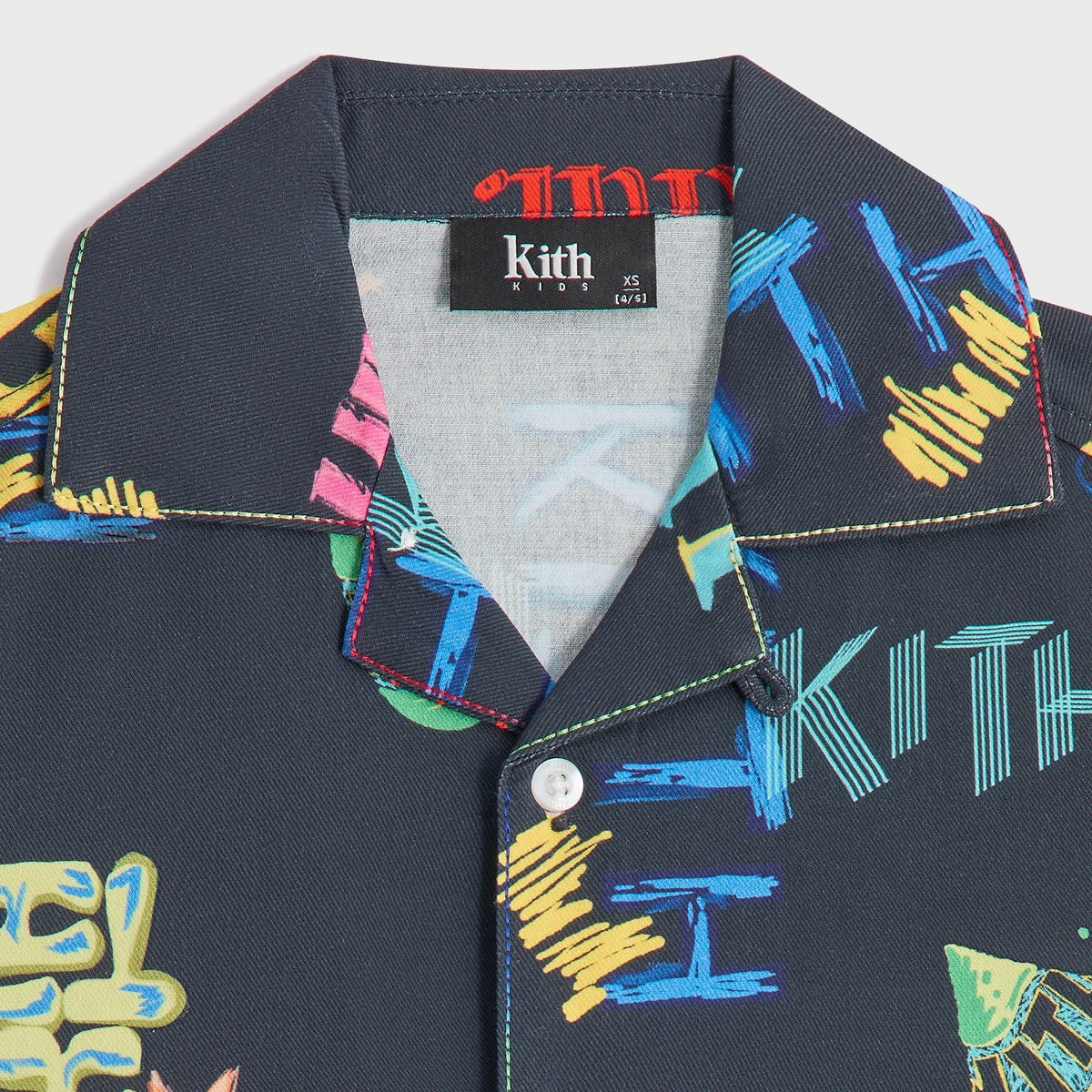 Kith Kids Thompson Camp Tossed Monogram Shirt - Nocturnal