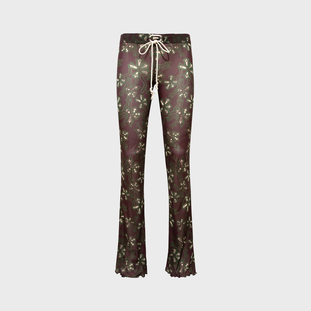 Siedres Dania Sheer Printed Drawstring Mesh Pant - Multi