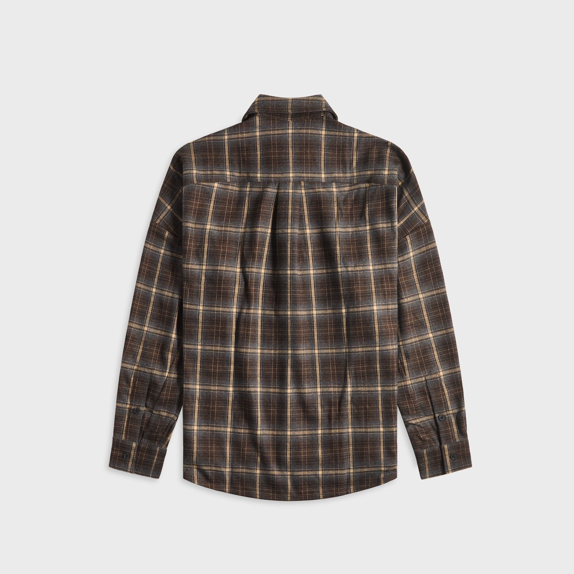 Stampd Oversized Plaid Button-Down Shirt - Brown Plaid