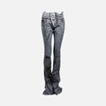 Ottolinger Big Waistband Drape Denim - Black / White Paint