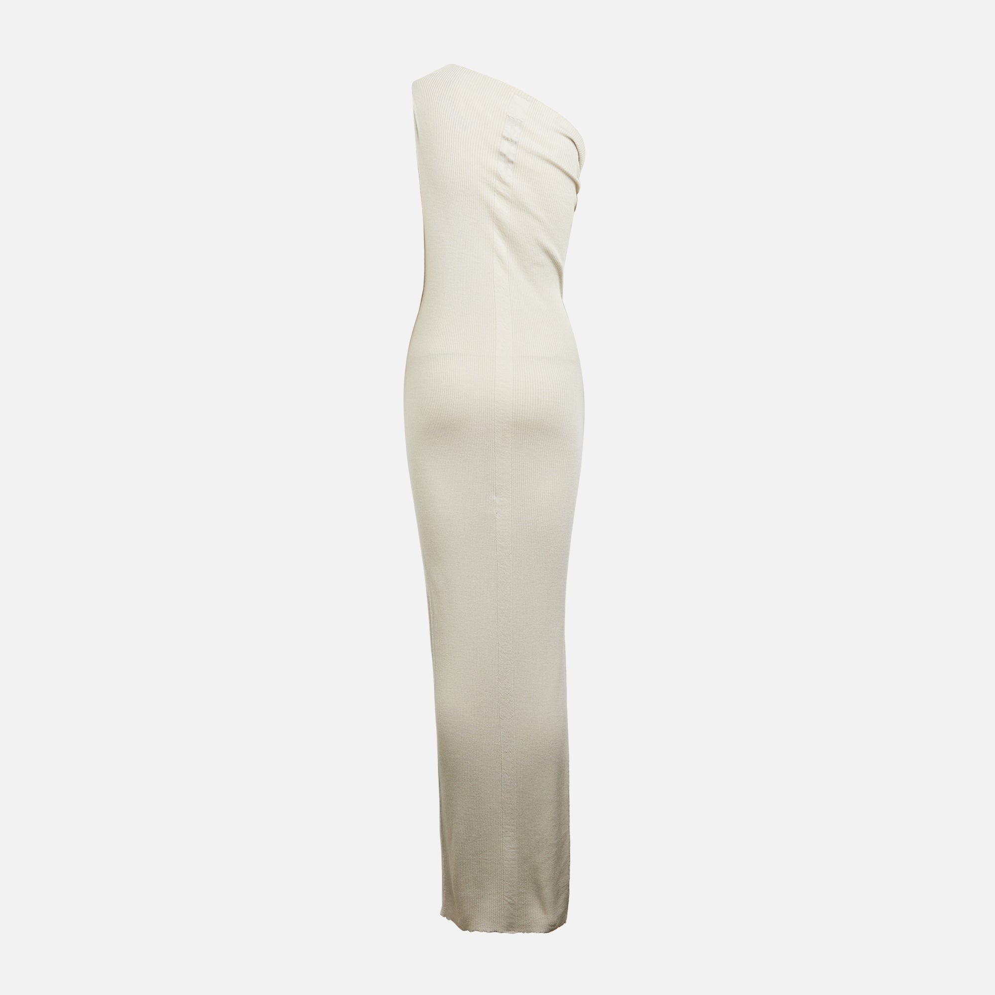 Rick Owens Ribbed One Shoulder Dress - Pearl