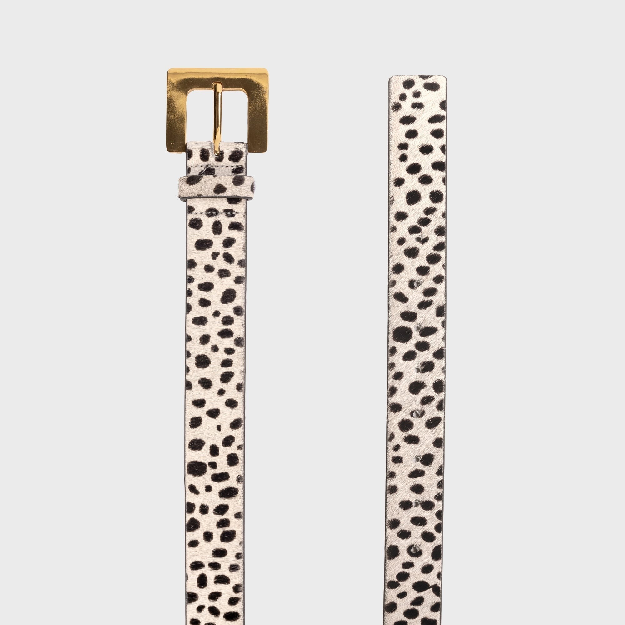 Black Suede Studio Noir Belt - Dotted Cheetah Pony Hair / Gold