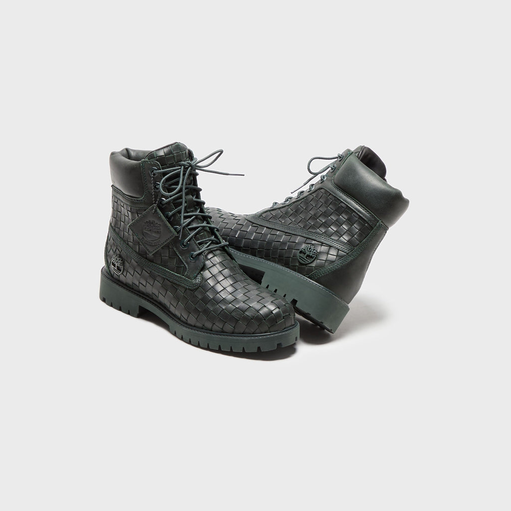 Timberland Woven 6-Inch Lace Up Full Grain Boot - Dark Green