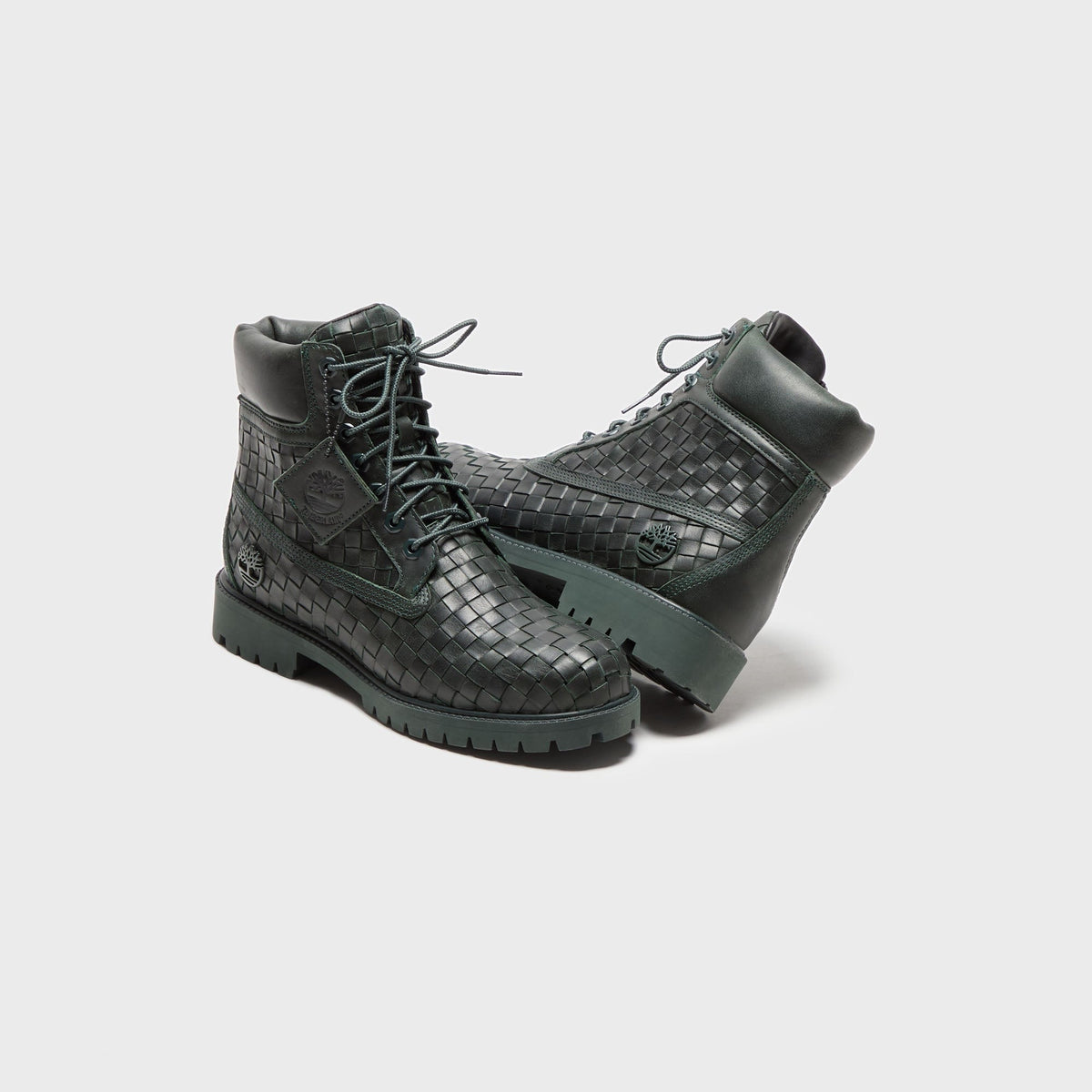 Timberland Woven 6-Inch Lace Up Full Grain Boot - Dark Green