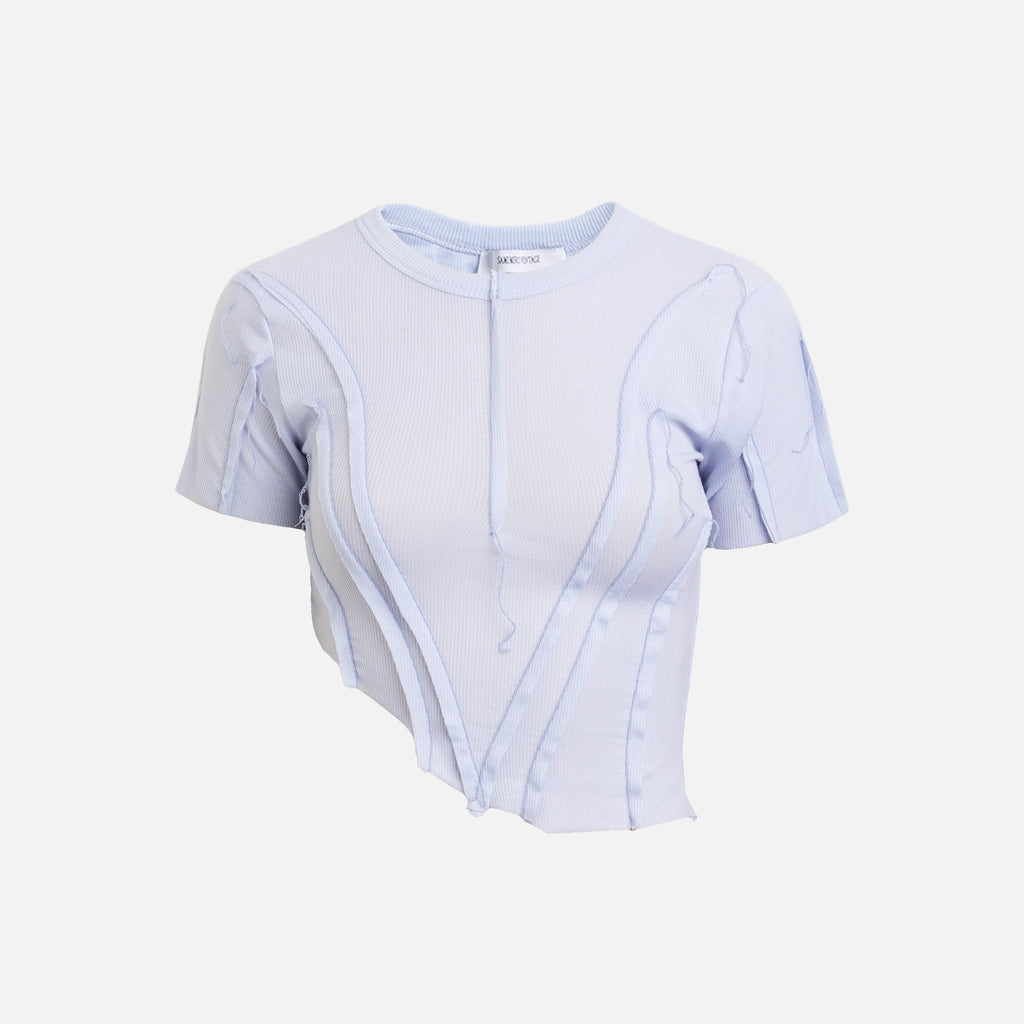Sami Miro Vintage Asymetric Tee - Blue Lace Agate
