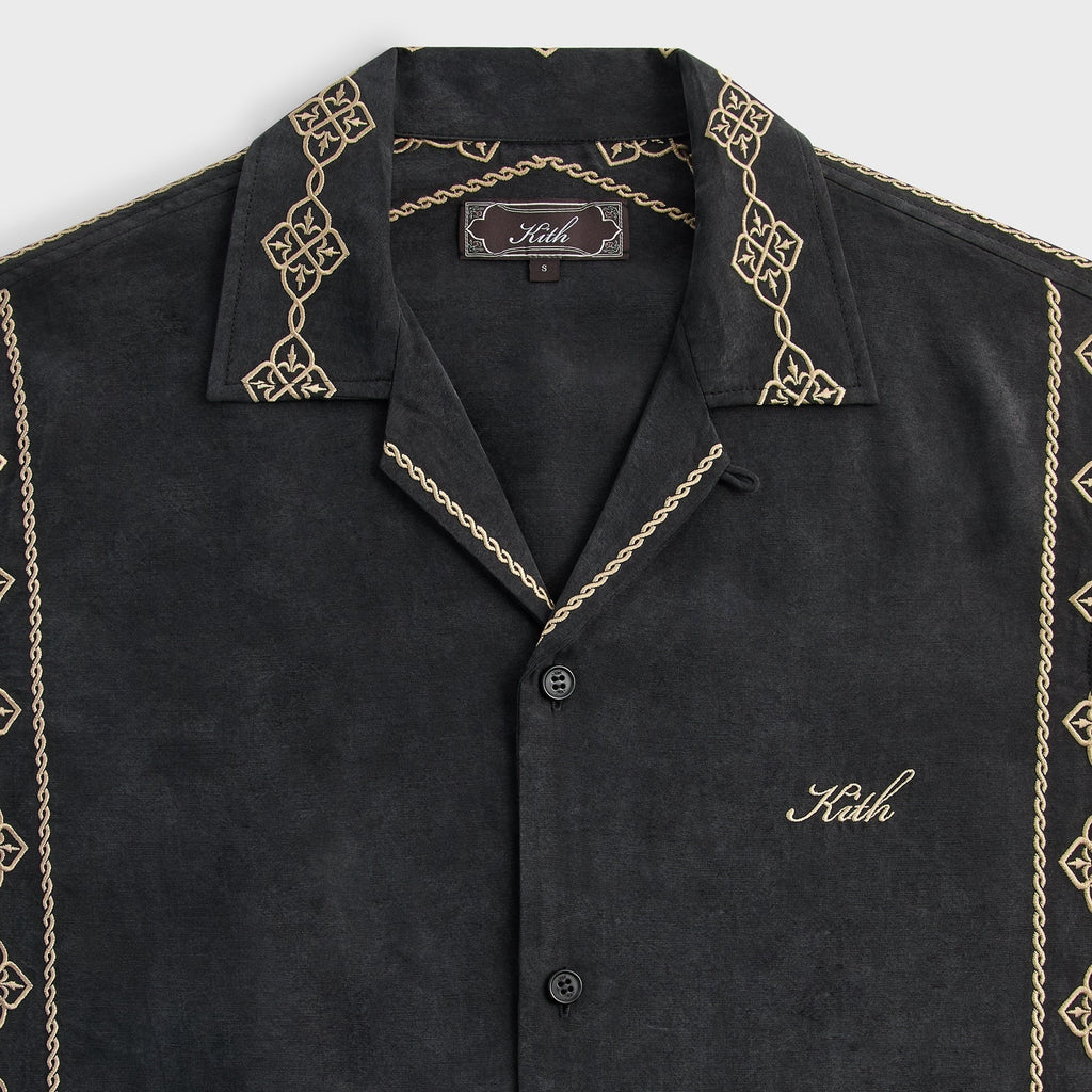 Kith Cupro Linen Thompson Camp Collar Shirt - Black