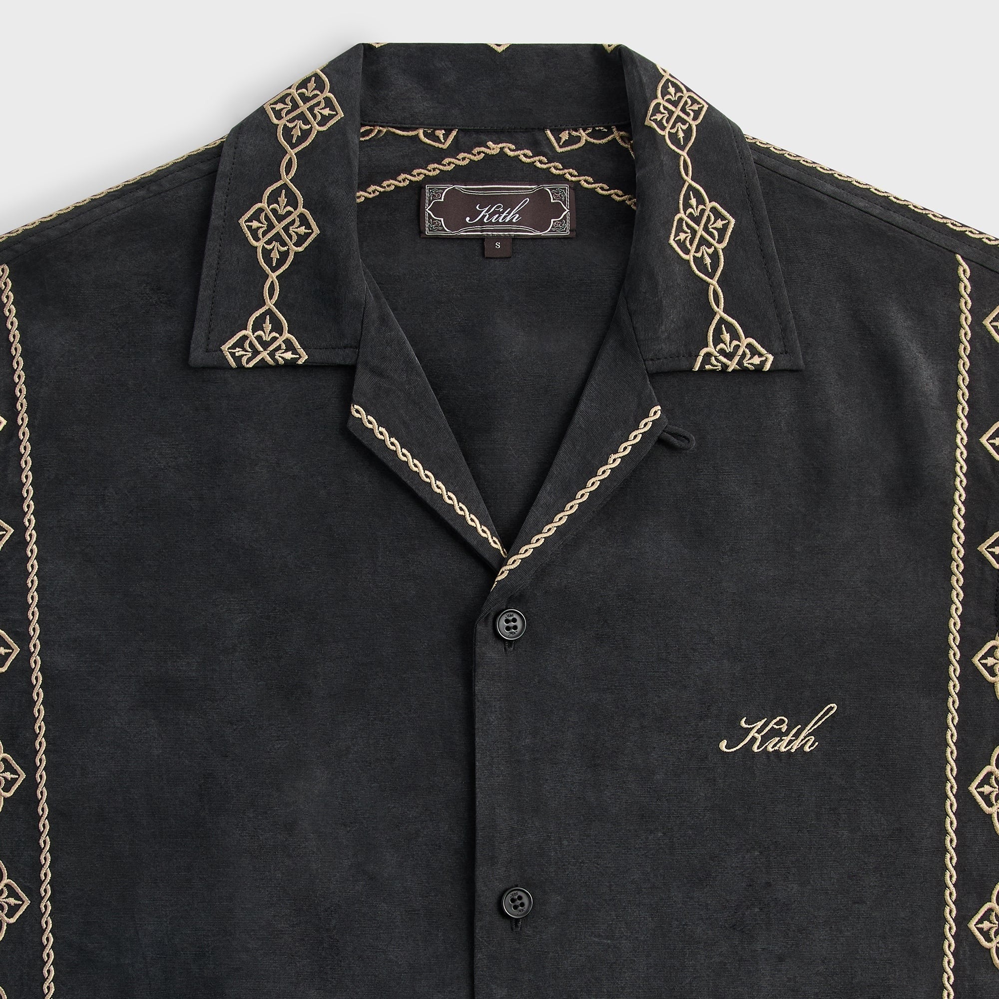 Kith Cupro Linen Thompson Camp Collar Shirt - Black