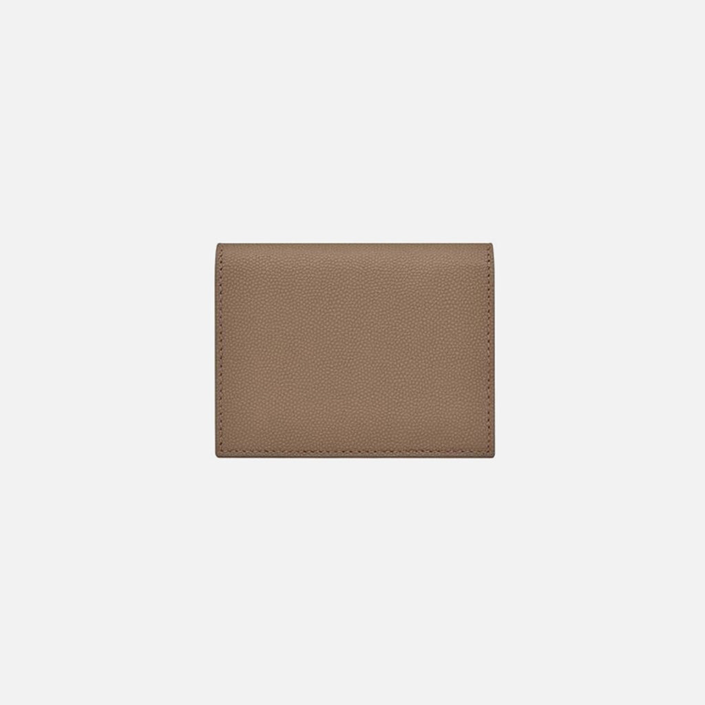 Saint Laurent Cuir Impression Grain de Poudre Muti Business Card - Taupe