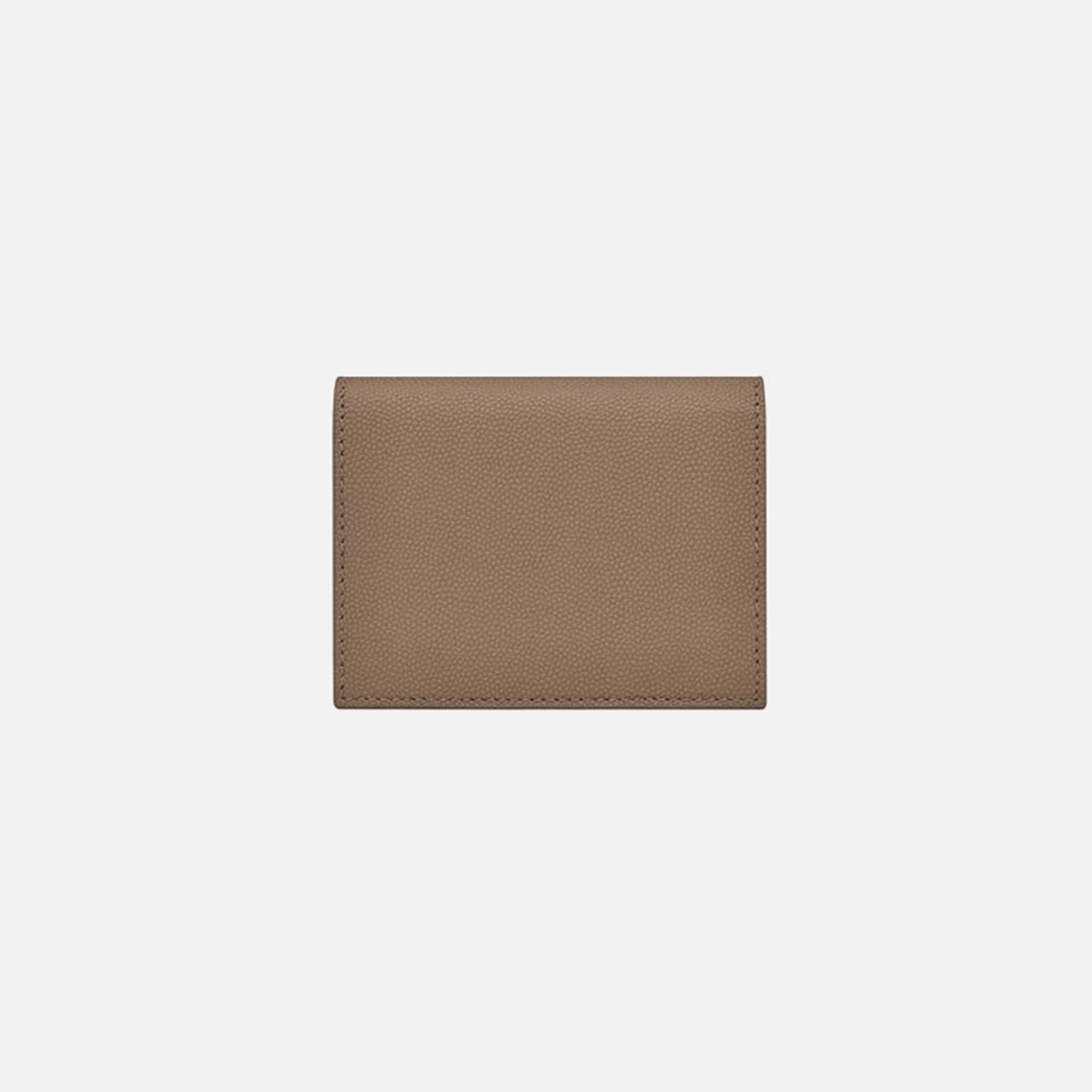 Saint Laurent Cuir Impression Grain de Poudre Muti Business Card - Taupe