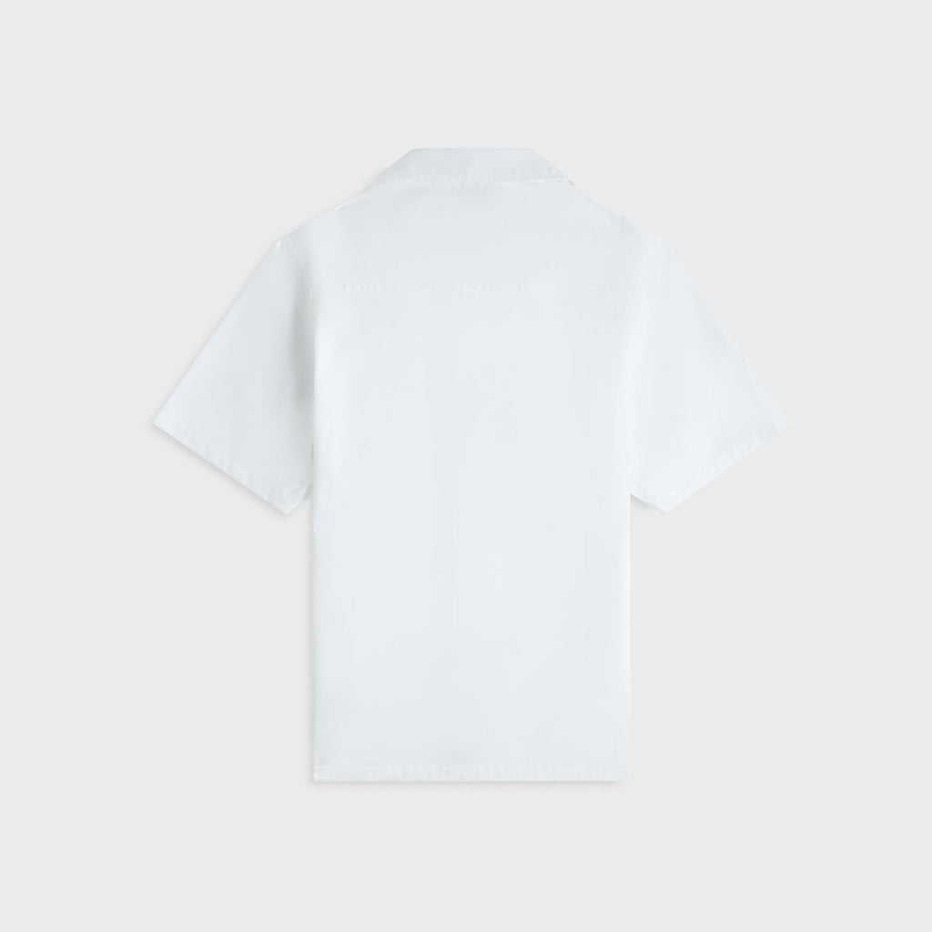Casablanca Embroidered Monogram Short Sleeve Cuban Collar Shirt - White