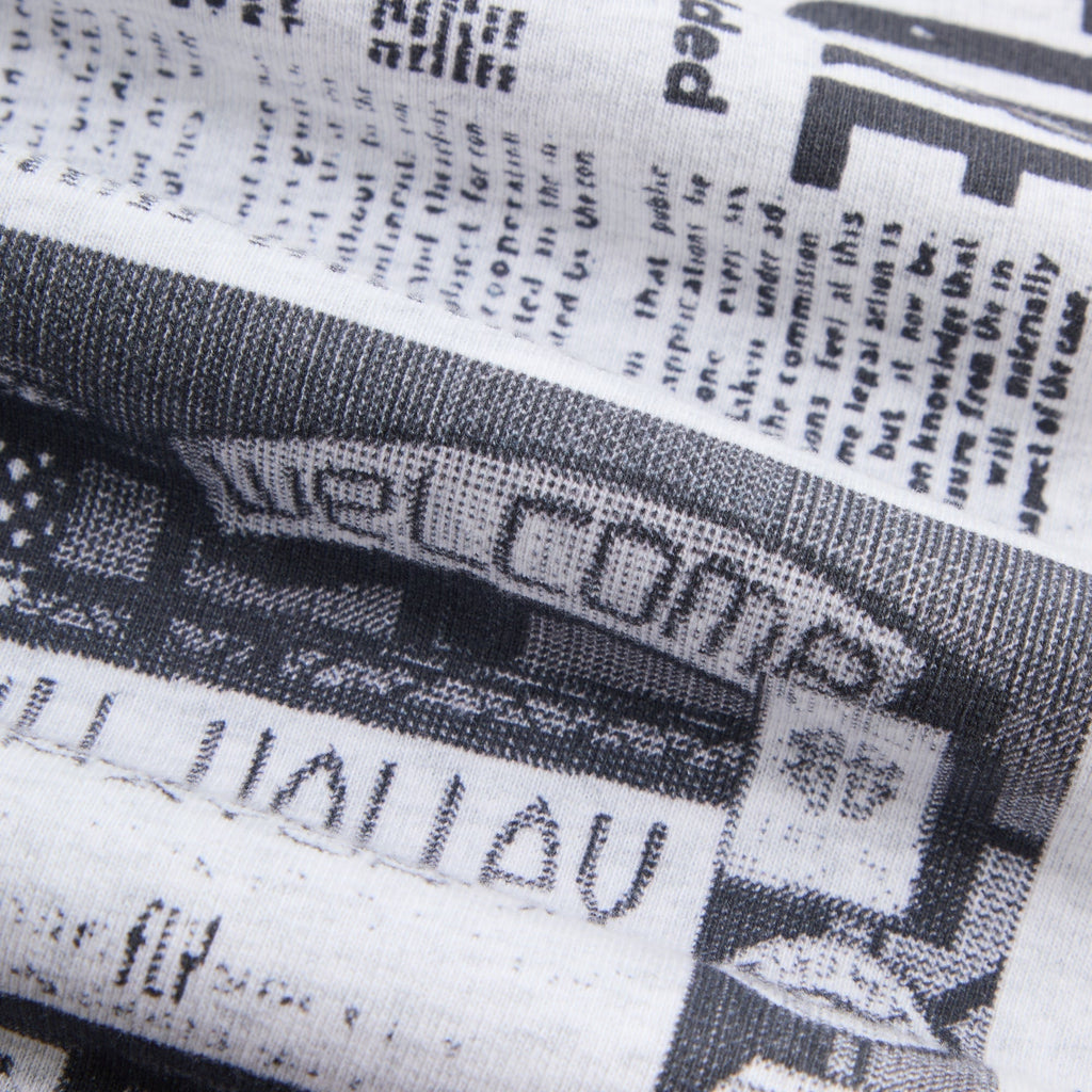 Kith for Back to the Future Newspaper All-Over Printed Nelson Crewneck - Light Heather Grey
