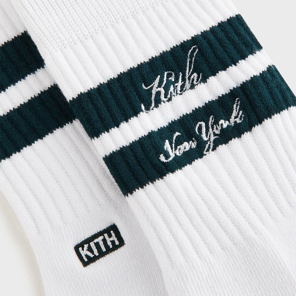 Kith Women Stripe Cotton Mid Crew Socks - White