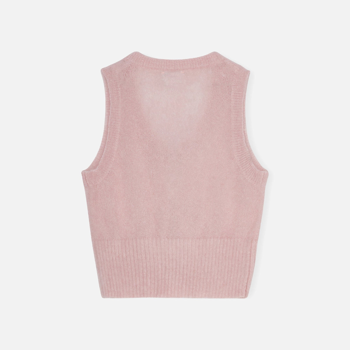 Ganni Light Mohair Tie String Vest - Pink